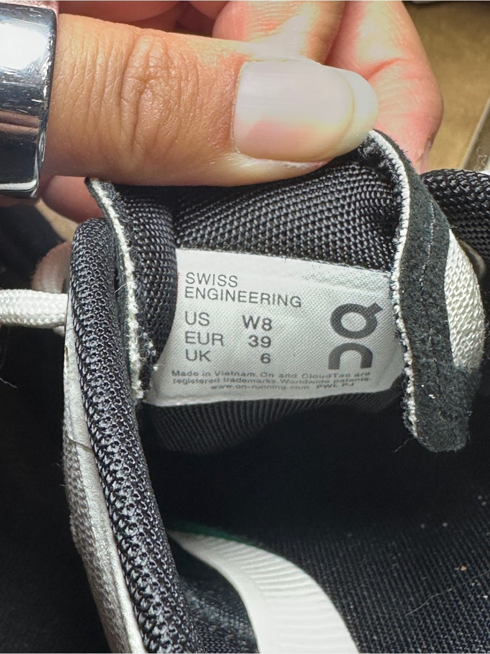 On Running Cloud X Women's Athletic Shoes in White and Black - 8 - Picture 10 of 10